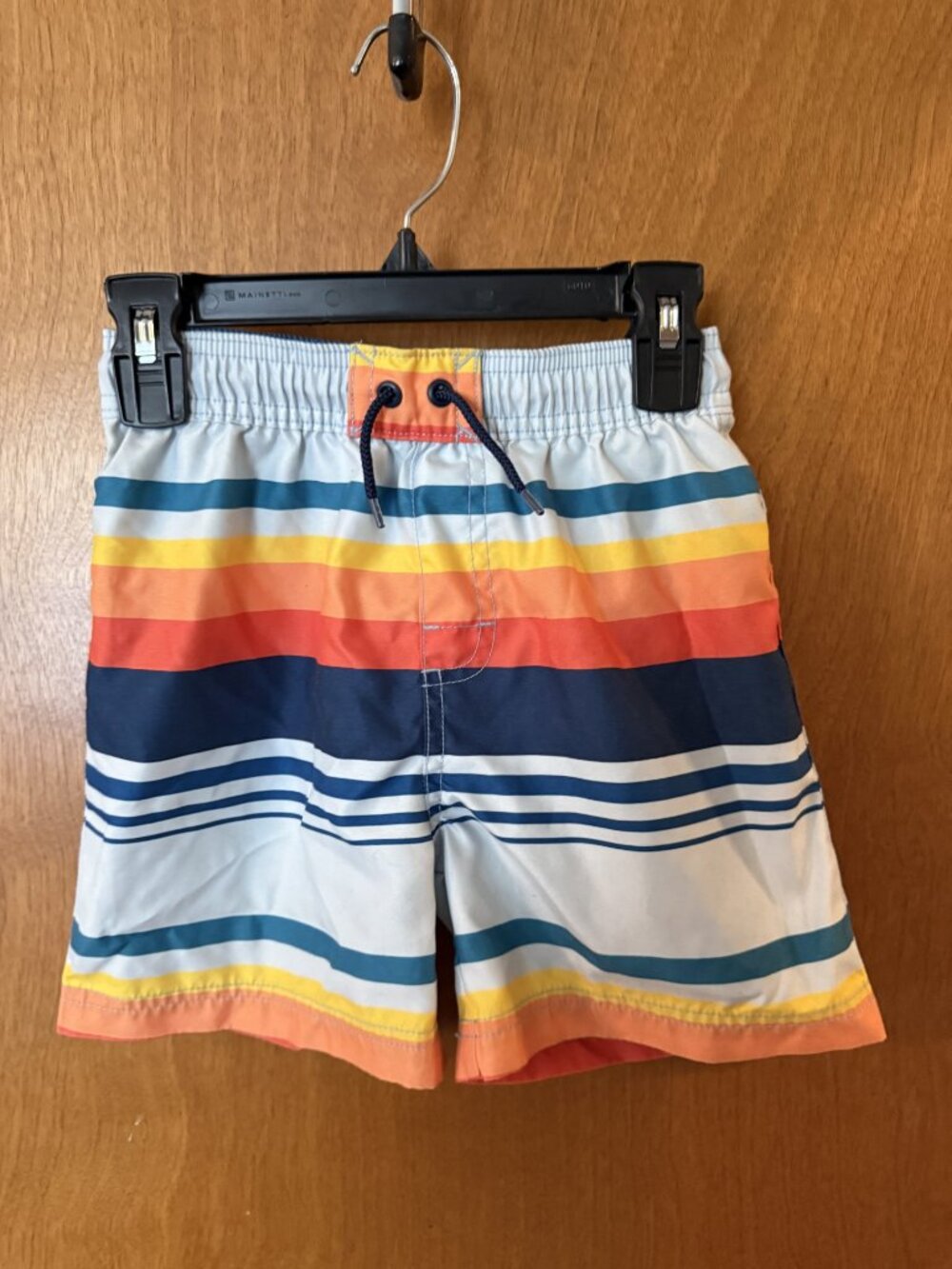 Tea Collection Boys Size 7 Swim Trunks Multi-Color Stripe Elastic Drawstring - Picture 1 of 7